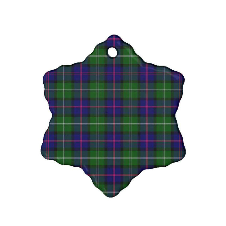 Scottish MacThomas Modern Clan Tartan Ceramic Ornament Snow Flake Shape Tartan Plaid