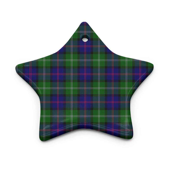 Scottish MacThomas Modern Clan Tartan Ceramic Ornament Star Shape Tartan Plaid
