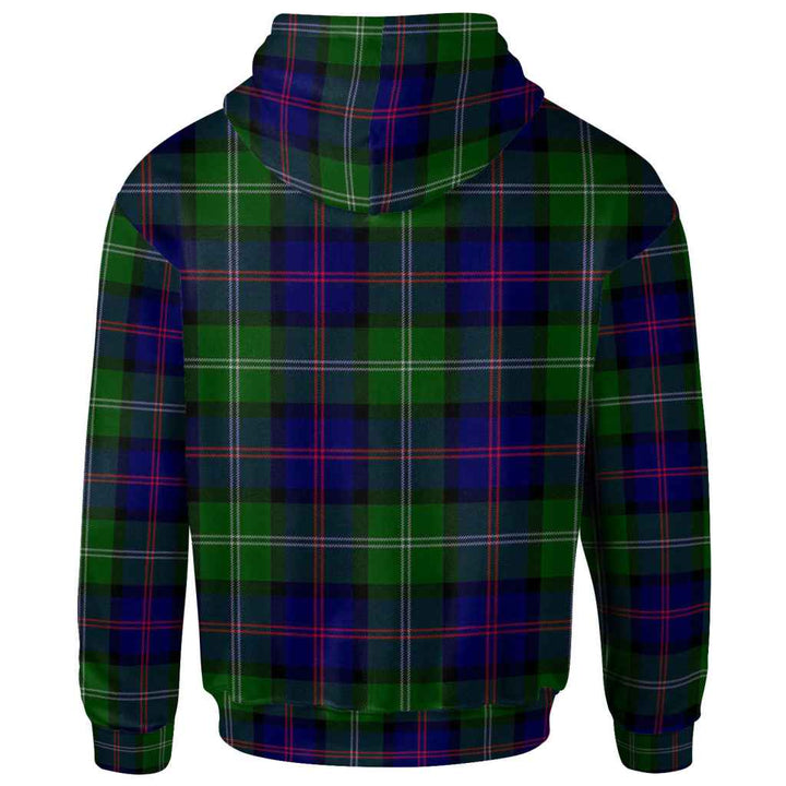 Scottish MacThomas Modern Clan Tartan Hoodie Back Side Tartan Plaid