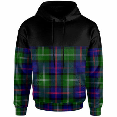Scottish MacThomas Modern Clan Tartan Hoodie - Horizontal Style Front Side Tartan Plaid