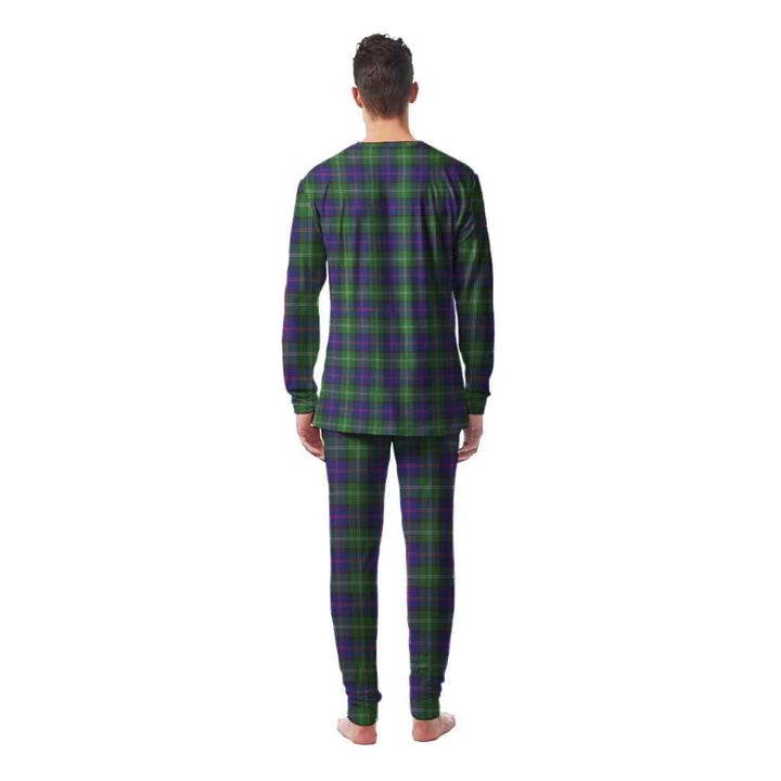 Scottish MacThomas Modern Clan Tartan Pajama Set Men Back Side Tartan Plaid