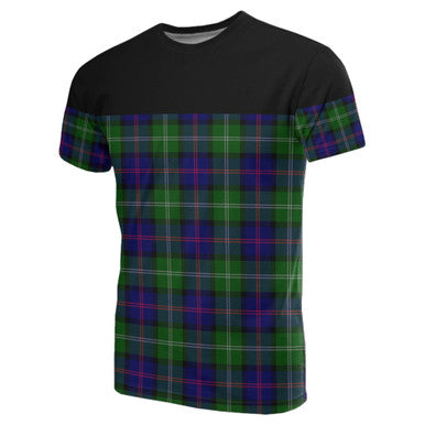 Scottish MacThomas Modern Clan Tartan T-Shirt Horizontal Style Front Side Tartan Plaid