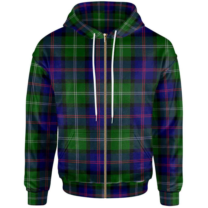 Scottish MacThomas Modern Clan Tartan Hoodie Zip Tartan Plaid