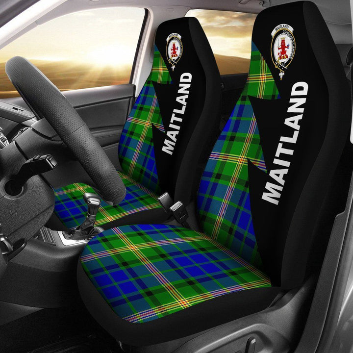 Scottish Maitland Clan Crest Tartan Car Seat Covers - Flash Style 1