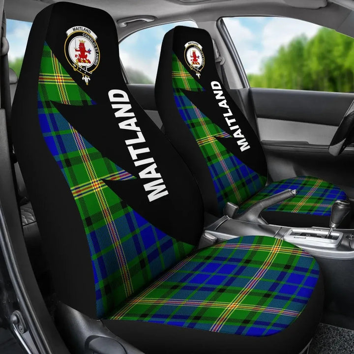 Scottish Maitland Clan Crest Tartan Car Seat Covers - Flash Style 3