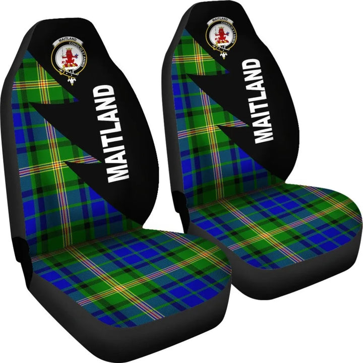 Scottish Maitland Clan Crest Tartan Car Seat Covers - Flash Style 4