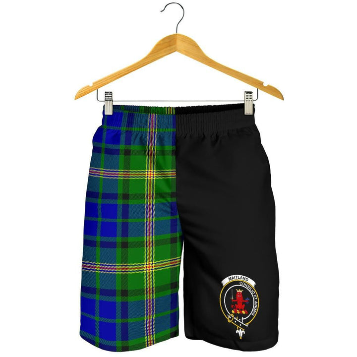Scottish Maitland Clan Crest Tartan Half of Me Men's Shorts