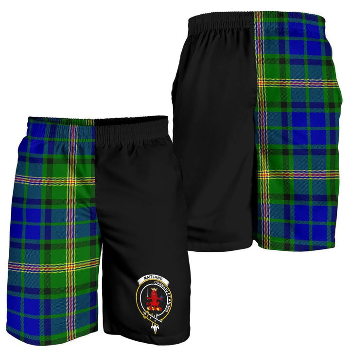 Scottish Maitland Clan Crest Tartan Half of Me Men's Shorts