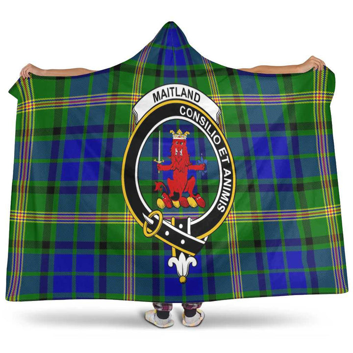 Scottish Maitland Clan Crest Tartan Hooded Blanket Tartan Plaid 1