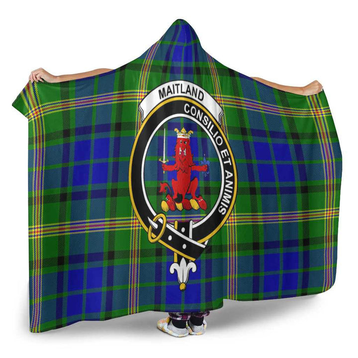 Scottish Maitland Clan Crest Tartan Hooded Blanket Tartan Plaid 2