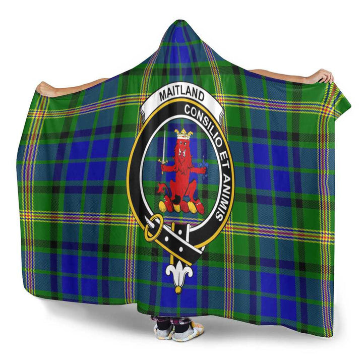 Scottish Maitland Clan Crest Tartan Hooded Blanket Tartan Plaid 3