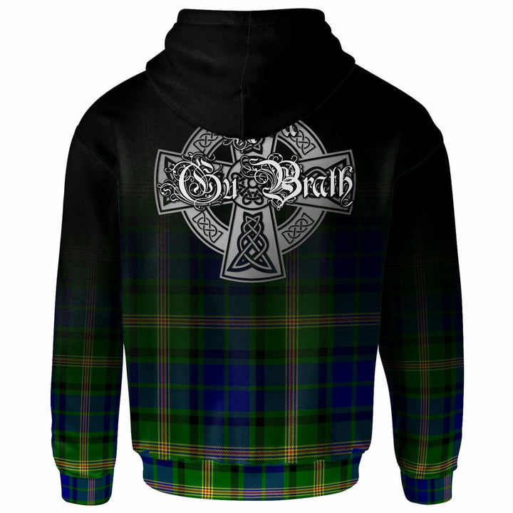 Scottish Maitland Clan Crest Tartan Hoodie - Alba Gu Brath Family Crest Celtic Inspired Back Side Tartan Plaid