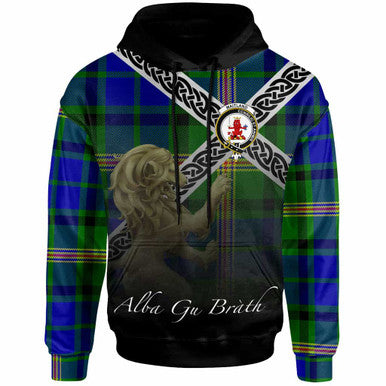 Scottish Maitland Clan Crest Tartan Hoodie - Scotland Lion Front Side Tartan Plaid