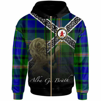 Scottish Maitland Clan Crest Tartan Hoodie - Scotland Lion Zip-up Tartan Plaid