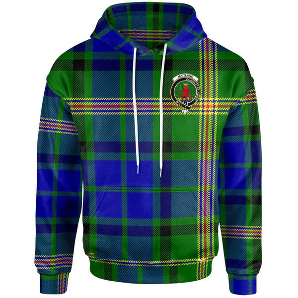 Scottish Maitland Clan Crest Tartan Hoodie Front Side Tartan Plaid