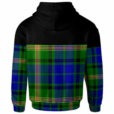 Scottish Maitland Clan Crest Tartan Hoodie - Horizontal Style Back Side Tartan Plaid