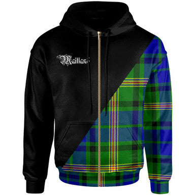 Scottish Maitland Clan Crest Tartan Hoodie - Military Logo Zip-up Tartan Plaid