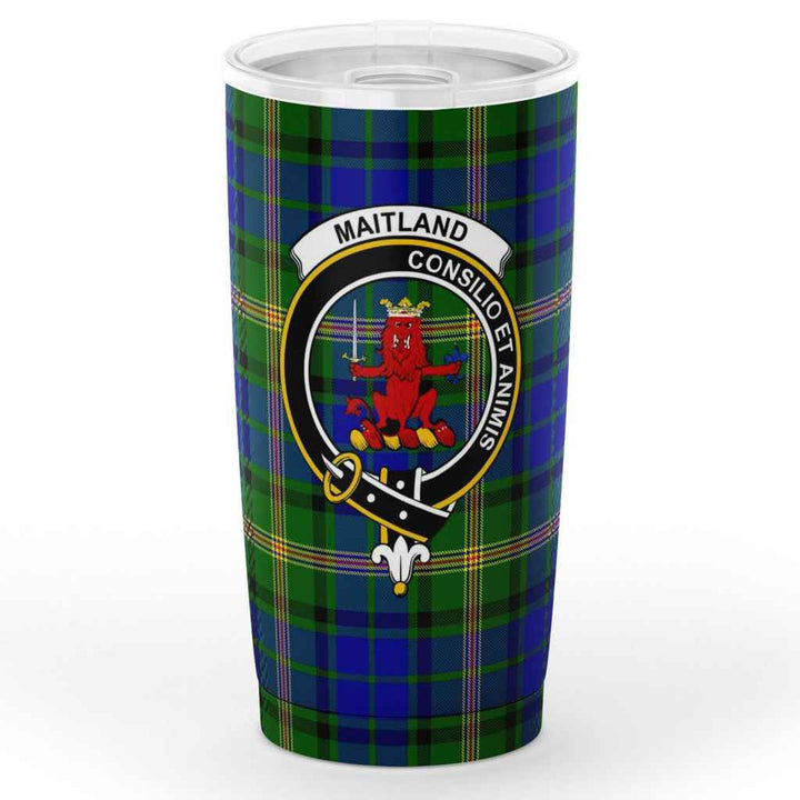 Scottish Maitland Clan Crest Tartan Insulated Tumbler Tartan Plaid 1
