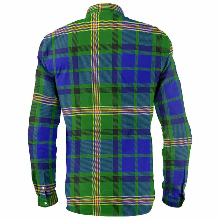 Scottish Maitland Clan Crest Tartan Long Sleeve Shirt Back Side Tartan Plaid