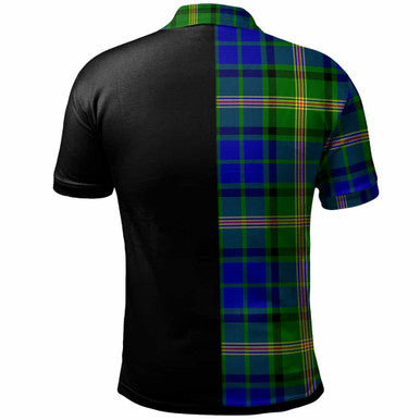 Scottish Maitland Clan Crest Tartan Polo Shirt - Half in Me Back Side Tartan Plaid