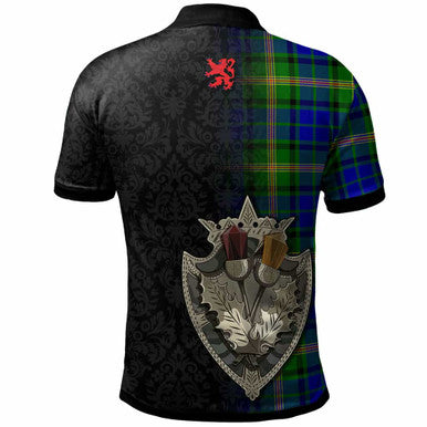 Scottish Maitland Clan Crest Tartan Polo Shirt - Half Thistle Flowers Celtic Design Back Side Tartan Plaid
