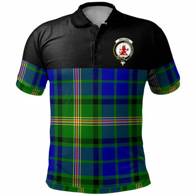 Scottish Maitland Clan Crest Tartan Polo Shirt - Horizontal Style Front Side Tartan Plaid