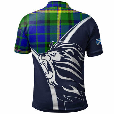 Scottish Maitland Clan Crest Tartan Polo Shirt - Scottish Flag With Lion Back Side Tartan Plaid