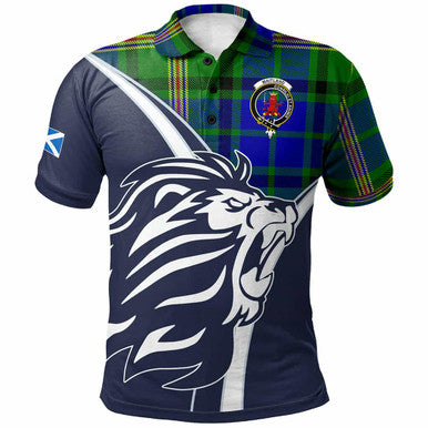 Scottish Maitland Clan Crest Tartan Polo Shirt - Scottish Flag With Lion Front Side Tartan Plaid