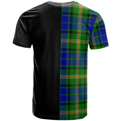 Scottish Maitland Clan Crest Tartan T-Shirt Half in Me Back Side Tartan Plaid