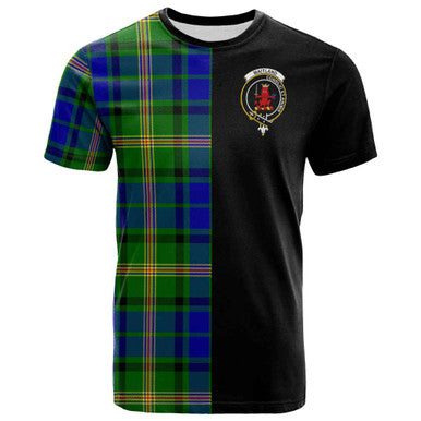 Scottish Maitland Clan Crest Tartan T-Shirt Half in Me Front Side Tartan Plaid