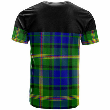 Scottish Maitland Clan Crest Tartan T-Shirt - Horizontal Style Back Side Tartan Plaid