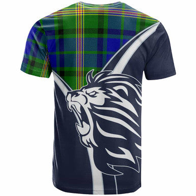 Scottish Maitland Clan Crest Tartan T-Shirt - Scottish Flag With Lion Back Side Tartan Plaid