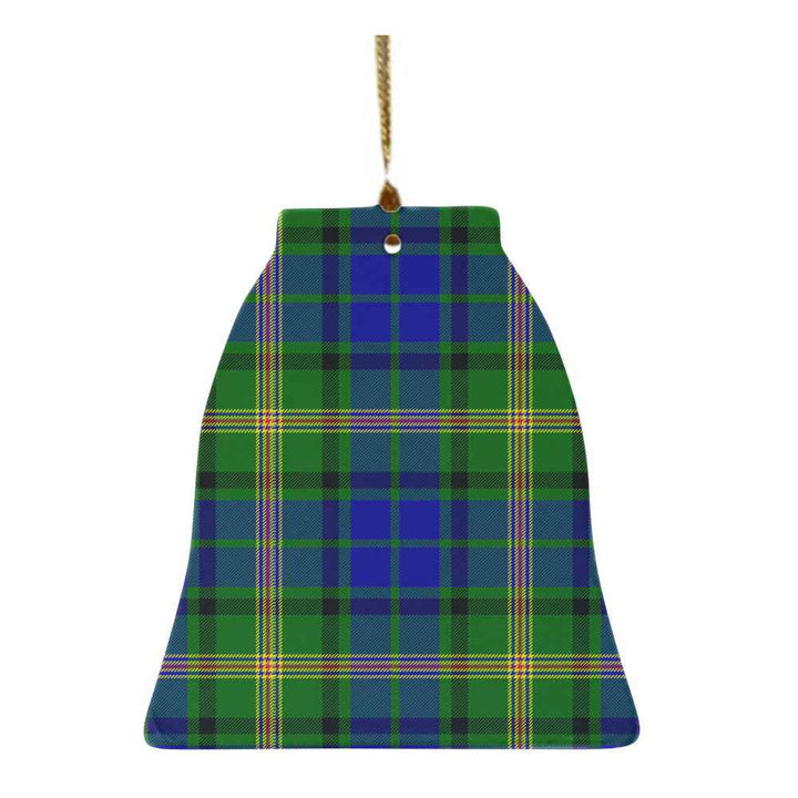 Scottish Maitland Clan Tartan Ceramic Ornament Bell Shape Tartan Plaid