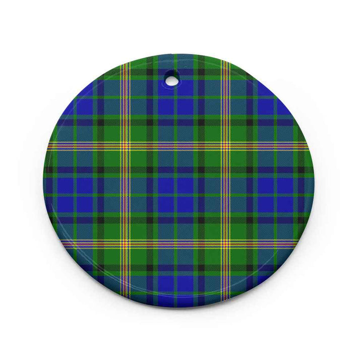 Scottish Maitland Clan Tartan Ceramic Ornament Circle Shape Tartan Plaid