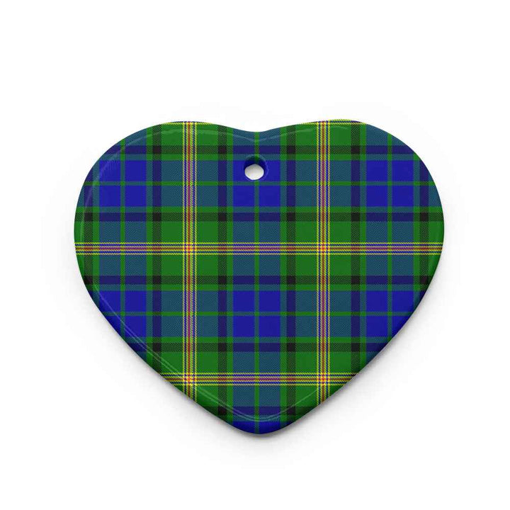 Scottish Maitland Clan Tartan Ceramic Ornament Heart Shape Tartan Plaid