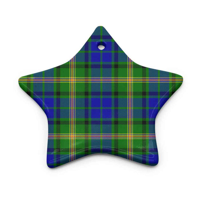 Scottish Maitland Clan Tartan Ceramic Ornament Star Shape Tartan Plaid