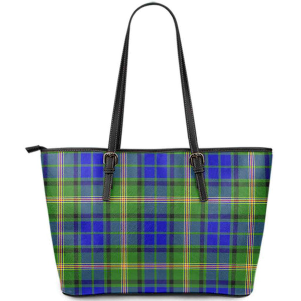 Scottish Maitland Clan Tartan Leather Tote Tartan Plaid