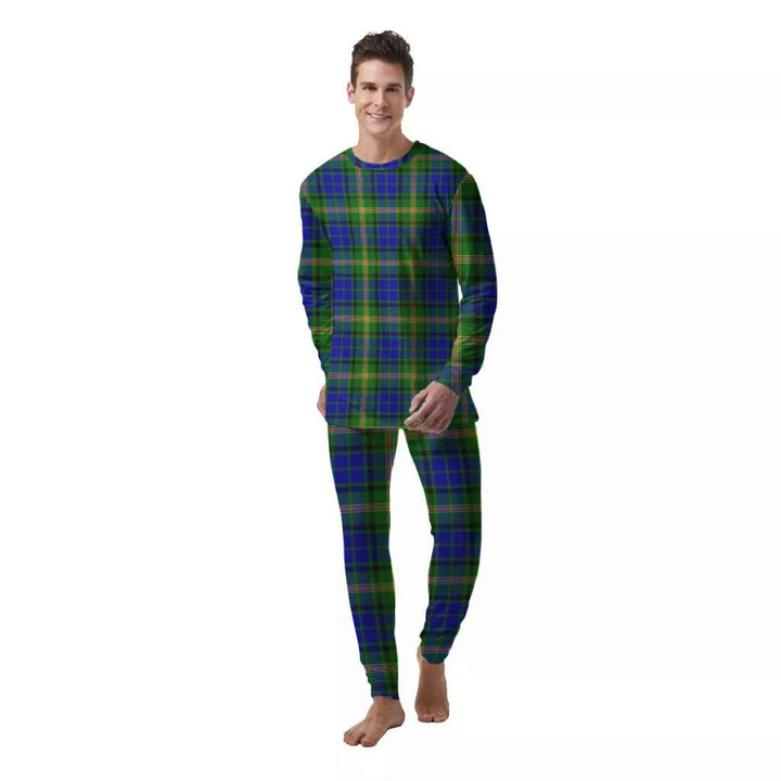 Scottish Maitland Clan Tartan Pajama Set  Men Front Side Tartan Plaid