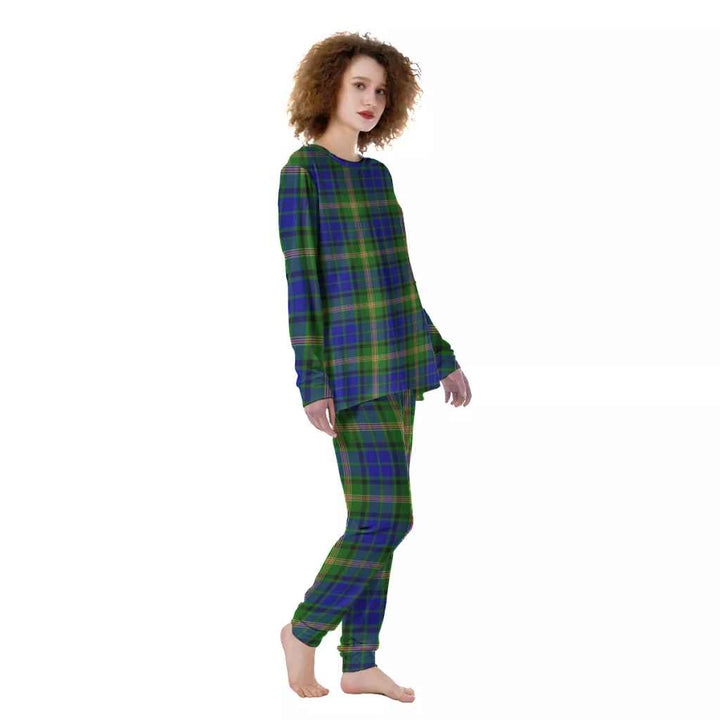 Scottish Maitland Clan Tartan Pajama Set Women Front Side Tartan Plaid