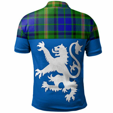 Scottish Maitland Clan Tartan Polo Shirt - Lion Rampant of Scotland With Flag Back Side Tartan Plaid