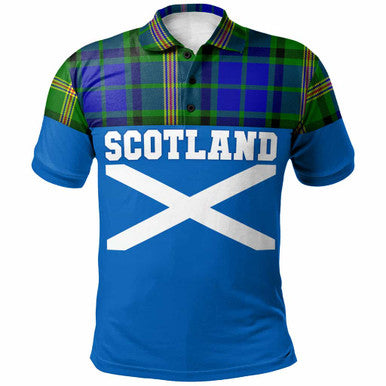 Scottish Maitland Clan Tartan Polo Shirt - Lion Rampant of Scotland With Flag Front Side Tartan Plaid