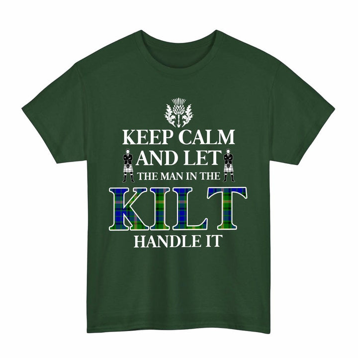 Scottish Maitland Clan Tartan T-Shirt - Keep Calm Tartan Plaid Forest Green Color