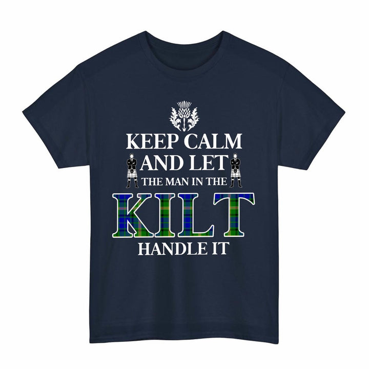 Scottish Maitland Clan Tartan T-Shirt - Keep Calm Tartan Plaid Navy Color