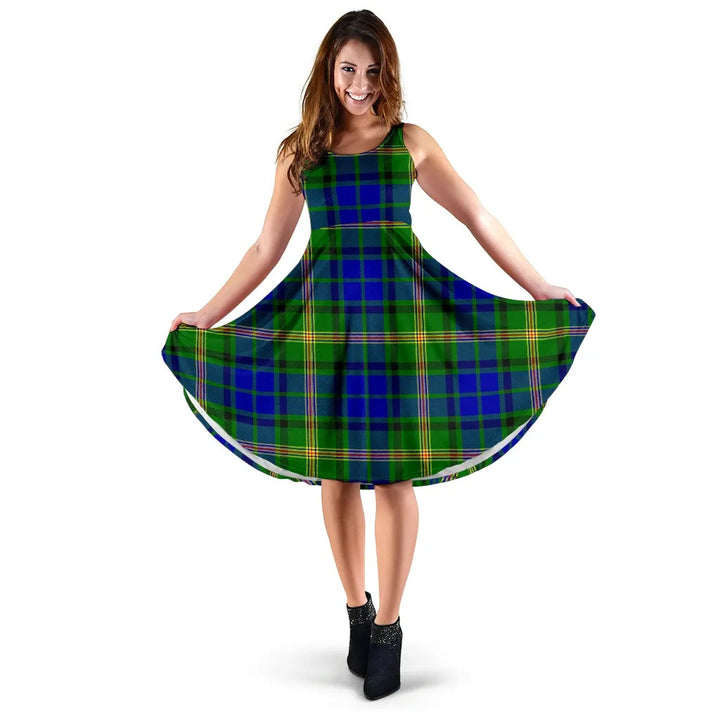 Scottish Maitland Clan Tartan Women Midi Dress