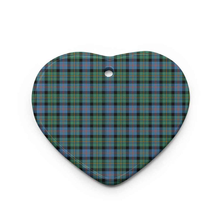 Scottish Malcolm Ancient Clan Tartan Ceramic Ornament Heart Shape Tartan Plaid