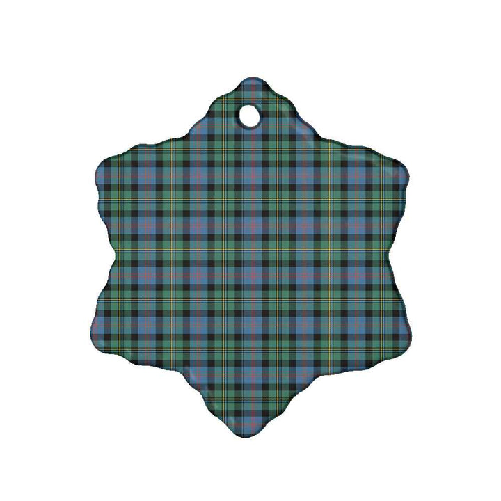 Scottish Malcolm Ancient Clan Tartan Ceramic Ornament Snow Flake Shape Tartan Plaid