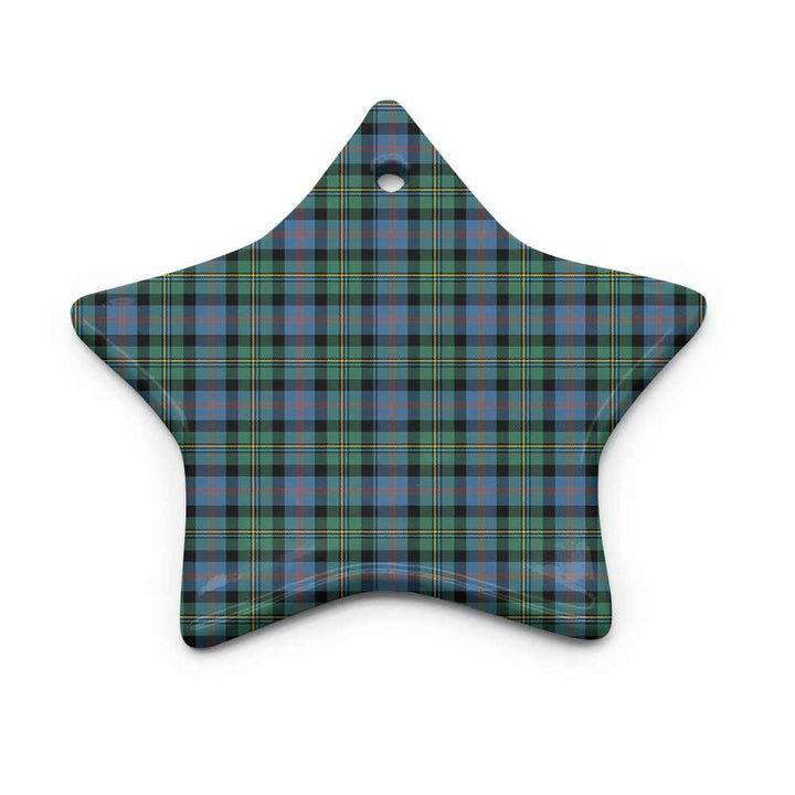 Scottish Malcolm Ancient Clan Tartan Ceramic Ornament Star Shape Tartan Plaid