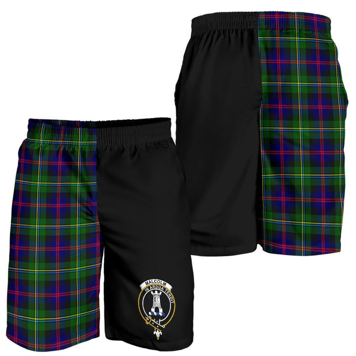 Scottish Malcolm Clan Crest Tartan Half of Me Men's Shorts