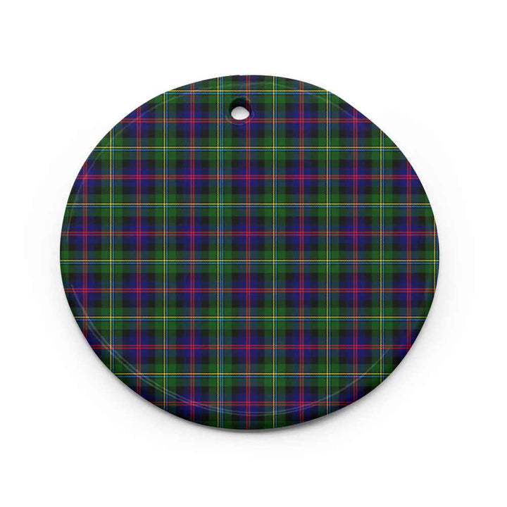 Scottish Malcolm Modern Clan Tartan Ceramic Ornament Circle Shape Tartan Plaid