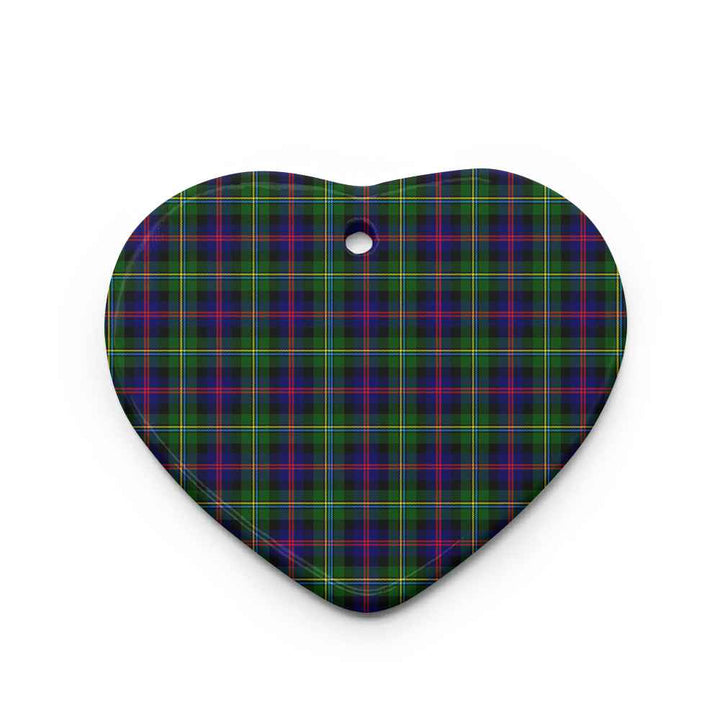 Scottish Malcolm Modern Clan Tartan Ceramic Ornament Heart Shape Tartan Plaid